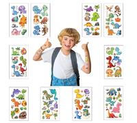 SEGXN 10 Sheets Temporary Tattoo for Kids, Dinosaur Waterproof Paper Tattoo Stickers, for Teens Boys and Girls Arm Face Transfer Tattoos,for Kids Birthday Party Gifts Party Bag Fillers(Dinosaur)