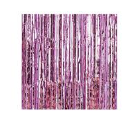 SEGXN 3-Pack 3.2ftx6.5ft Foil Tinsel Glitter Tassel Party Backdrop, Birthday, Christmas, Halloween, Graduation & New Year Event Decorative Curtains (light pink)