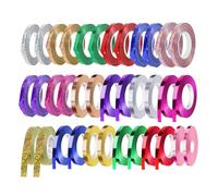 SEGXN 36 Rolls Metallic Curling Ribbon Set, 5mm x 10m Iridescent Shiny Balloon Ribbons, Multicoloured Crimped Gift Wrapping Ribbon for Balloons, Crafts, Birthday Party, Wedding, Christmas Decor