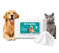 SEGXN 80 Pack Pet Cleaning Wipes for Cats & Small Dogs - Gentle Hypoallergenic Multi-Use Wipes for Full Body, Eyes, Ears, Paws & Bottom Care (Cleaning Wipes)