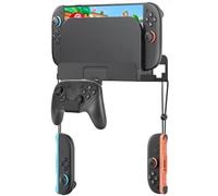 Sehawei Wall Mount for Switch 2, Space Saving Bracket with Joy Con Hook and 1 Holder for Controller, Storage Area Suitable for Living Room and Bedroom (Black)