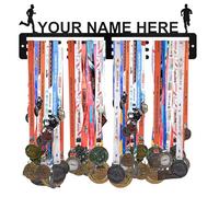 Sehaz Artworks Personalised Medal Holder for Wall | Running Medal Display Hanger | Personalised Medal Hanger Display | Running Medal Holder | Holds Upto 60 Medals | Football, Cricket, Rugby and More