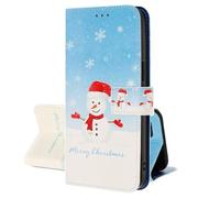 SEHEYA Case for Honor 90 Smart 5G / X7b 5G Phone Cover PU Leather Wallet Purse with Christmas Theme Book Flip Folio Card Slots Holder Magnetic Protection Cases, Snowman