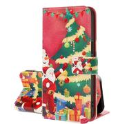 SEHEYA Case for Honor 90 Smart 5G / X7b 5G Phone Cover PU Leather Wallet Purse with Christmas Theme Book Flip Folio Card Slots Holder Magnetic Protection Cases, Christmas Tree