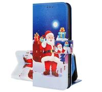 SEHEYA Case for Motorola Moto Edge 50 Fusion Phone Cover PU Leather Wallet Purse with Christmas Theme Book Flip Folio Card Slots Holder Magnetic Protection Cases, Santa Claus