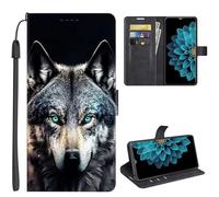 SEHEYA Compatible with Huawei Pura 70 Flip Case Premium PU Leather Phone Wallet Purse 3D Print Animal Design Magnetic Closure Folio Cover, Gray Wolf
