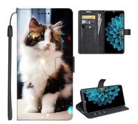 SEHEYA Compatible with Huawei Pura 80 Pro/Pura 80 Pro Plus Flip Case Premium PU Leather Phone Wallet Purse 3D Print Animal Design Magnetic Closure Folio Cover, Fluffy Kitten