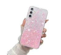 SEHEYA compatible with Samsung Galaxy A13 4G Glitter Sequins Cover Transparent Clear Crystal Paillette Silicone Case Slim Soft Bumper Shockproof Protective for Grils Women, Pink