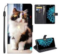 SEHEYA Compatible with Samsung Galaxy A36 5G Flip Case Premium PU Leather Phone Wallet Purse 3D Print Animal Design Magnetic Closure Folio Cover, Fluffy Kitten