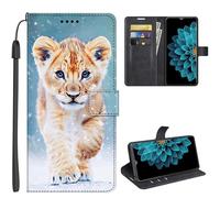 SEHEYA Compatible with Xiaomi Redmi Note 15 Pro Plus Flip Case Premium PU Leather Phone Wallet Purse 3D Print Animal Design Magnetic Closure Folio Cover, Baby Lion