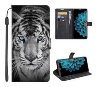 SEHEYA Cover for Realme C85 4G / 5G / Realme 15X 5G Flip Case PU Leather Phone Wallet Purse Cute Pattern Design Magnetic Closure Kickstand Card Slots Folio Cover, Blue Eyes Tiger