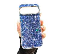 SEHEYA for Google Pixel 10 Pro XL 5G Bling Glitter Silicone Case Soft Transparent Crystal Clear Bumper Shockproof Protective Women Girls Phone Cover, Blue Paillette