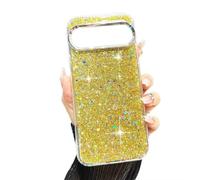 SEHEYA for Google Pixel 9 Pro Bling Glitter Silicone Case Soft Transparent Crystal Clear Bumper Shockproof Protective Women Girls Phone Cover, Gold Paillette
