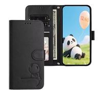SEHEYA for Nokia C22 Flip Case Cute 3D Panda Embossed PU Leather Wallet Phone Cover with Card Slots Kickstand Function Magnetic Protective Folio Cases, Black
