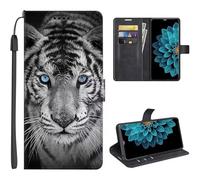 SEHEYA for Oppo A5 5G / A5 4G Flip Case PU Leather Phone Wallet Purse Blue Eyes Tiger Design Magnetic Closure Folio Cover for Oppo A5 5G / A5 4G