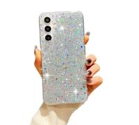 SEHEYA for Samsung Galaxy A12 Bling Glitter Silicone Case Soft Transparent Crystal Clear Bumper Shockproof Protective Women Girls Phone Cover, Silver Paillette
