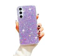 SEHEYA for Samsung Galaxy A41 Bling Glitter Silicone Case Soft Transparent Crystal Clear Bumper Shockproof Protective Women Girls Phone Cover, Purple Paillette