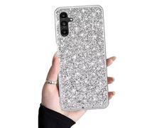 SEHEYA for Samsung Galaxy S22 Glitter Silicone Cover Bling Sparkle Slim Protective Case Crystal Diamond Bumper Shockproof Phone Cases for Girls Women, Silver
