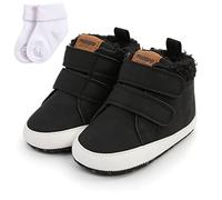 Sehfupoye Baby Boys Girls Winter Warm Snow Booties Sneakers Infant First Walking Shoes Toddler Anti-Slip Soft Shoes Booties for 6-12M with Sock