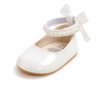 Sehfupoye Baby Mary Jane Bow Pearl First Walker Shoes Girls 0-6M
