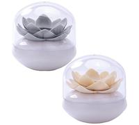 Sehoangd Lotus Cotton Swab Holder Toothpicks Bud Organizer Case Q-tips Storage Container 2PCS bin
