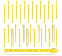 SEHOI 30 Pack 8 Hole Soprano Recorder Descent Flute, German Musical Recorders Instruments with Cleaning Rod, Yellow Flutes for Beginners, Student Practice, School Concert