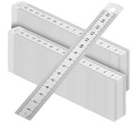 SEHOI 60 PCS 6 Inch Stainless Steel Ruler Bulk with Inch and Metric Scale, Straight Edge Metal Rulers Measuring Tool for Measuring