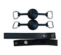 Sei Mio - 2-Piece Black Mouth Gag Set