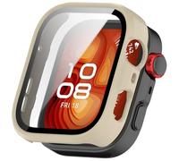 SEIAIYG Case Compatible with Huawei Watch D3, Hard PC Case | Built-in Screen Protector, Full Coverage, Shockproof Smart Watch Cover, Beige