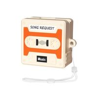 SEIAIYG Compatible with Samsung Galaxy Buds 4 Pro/Buds 4 Case, Silicone Shockproof Cover with Lanyard, 3D Retro Cassette Design, LED Front Visible - Orange