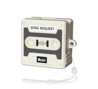 SEIAIYG Compatible with Samsung Galaxy Buds 4 Pro/Buds 4 Case, Silicone Shockproof Cover with Lanyard, 3D Retro Cassette Design, LED Front Visible - Grey