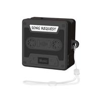 SEIAIYG Compatible with Samsung Galaxy Buds 4 Pro/Buds 4 Case, Silicone Shockproof Cover with Lanyard, 3D Retro Cassette Design, LED Front Visible - Black