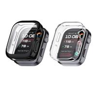 SEIAIYG TPU Case Compatible with Huawei Watch D3, 2 Pack | Soft TPU All-Inclusive Cover, Shock-Absorbent, Scratch-Resistant Watch Shell, Black+Transparent