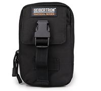 Seibertron Compact MOLLE EDC Pouch Utility Gadget Pouch wallet Detachable Neck Lanyard 6.3" Mobile Phone Purse Belt Waist Bag Black