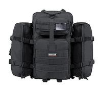 Seibertron Falcon Tactical Water Repellent Hiking Camping Backpack Compact Assault Pack Summit Bag 37L(1+2) Black