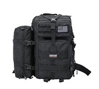 Seibertron Falcon Tactical Water Repellent Hiking Camping Backpack Compact Assault Pack Summit Bag 37L(1+1) Black