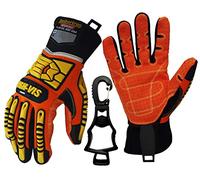 Seibertron High-Vis SDX2 Resistant Reducing Anti-Impact Mechanics Heavy Duty Safety Rescue Gloves CE EN388 4232 M with 1 Black Glove Clip