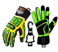 Seibertron HIGH-VIS SDXG2 Dexterity Super Grip GEL Oil & Gas Anti-Vibration Impact Protection Safety Gloves CE EN388 4131 L with 1 Black Glove Clip
