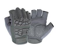 Seibertron Men's Gloves Fingerless Flexible Rubber Protective for Hiking Motorcycle Motorbike Riding Outdoor Gloves Grey S
