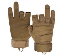 Seibertron Men's S.O.L.A.G-T Special Ops Three Fingerless Light Airsoft Hunting Shooting Climbing half finger Gloves Coyote M