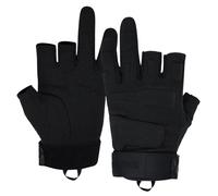 Seibertron Men's S.O.L.A.G-T Special Ops Three Fingerless Light Airsoft Hunting Shooting Climbing half finger Gloves Black XXL
