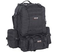 Seibertron Waterproof 3 Day 50L Assault Camping Mountain Climbing BackPack Tactical Combat Military Rucksack Trekking Bag Combined with 3 MOLLE Bags black