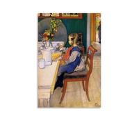 SEIBES A Late-Riser's Miserable Breakfast By Carl Larsson Painter Artwork Wall Art Scroll Canvas Painting Picture Living Room Decor Home Unframe 24x36inch(60x90cm)