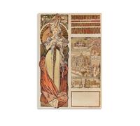 SEIBES Austria at The World's Fair Paris 1900 By Alphonse Mucha Poster Decorative Painting Canvas Wall Art Living Rooms Bedroom Painting Unframe 16x24inch(40x60cm)