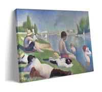SEIBES Bathers at Asnières By Georges Seurat Poster Art Print Wall Photo Paint Hanging Picture Family Bedroom Decor Gift Frame 24x36inch(60x90cm)