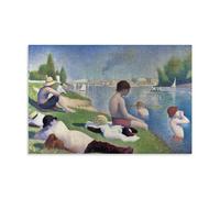 SEIBES Bathers at Asnières By Georges Seurat Poster Canvas Art And Wall Art Picture Print Modern Family Bedroom Decors Unframe 16x24inch(40x60cm)