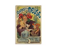 SEIBES Bieres De La Meuse By Alphonse Mucha Poster Wall Art Bedroom Prints Home Decor Hanging Picture Canvas Paintings Unframe 24x36inch(60x90cm)