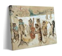 SEIBES Carol Singing Cats By Louis Wain Painter Artwork Canvas Wall Art Decorative Bedroom Modern Home Print Picture Artworkss Frame 08x12inch(20x30cm)