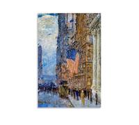 SEIBES Childe Hassam Flags on The Waldorf Poster Bright Clear Canvas Art And Wall Art Picture Print Modern Family Bedroom Decors Unframe 08x12inch(20x30cm)