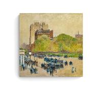 SEIBES Childe Hassam Spring Morning in The Heart of The City Poster Bright Clear Canvas Wall Art Prints Photo Picture Paintings Room Decor Home Decorative Unframe 20x20inch(50x50cm)